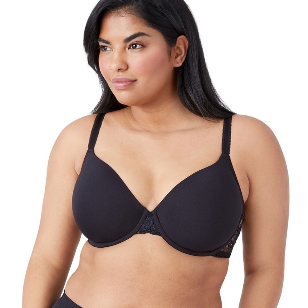 NWT Wacoal French Garden Seamless Underwire T-Shirt Bra 36D Black lace